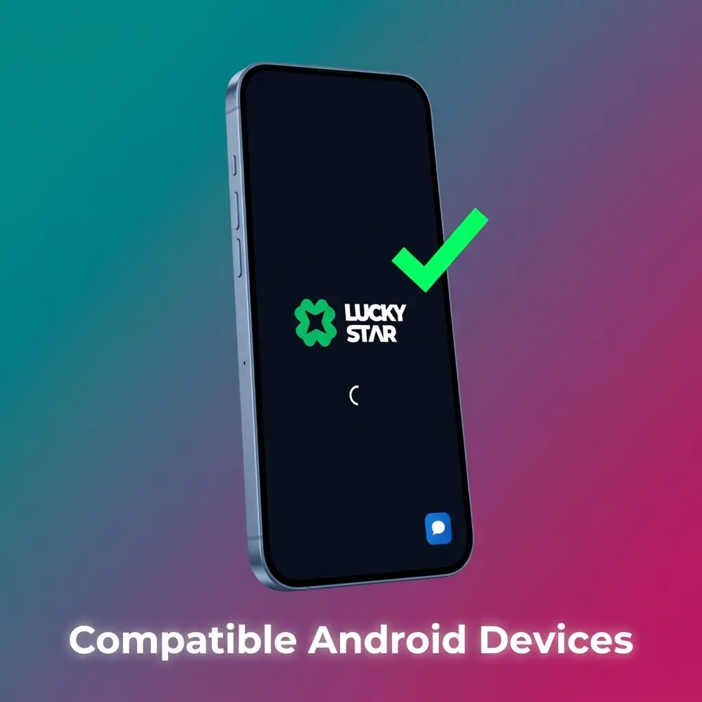 Compatible Android devices for Lucky Star app including Samsung, Redmi, Realme, OPPO, Vivo, OnePlus and Motorola models
