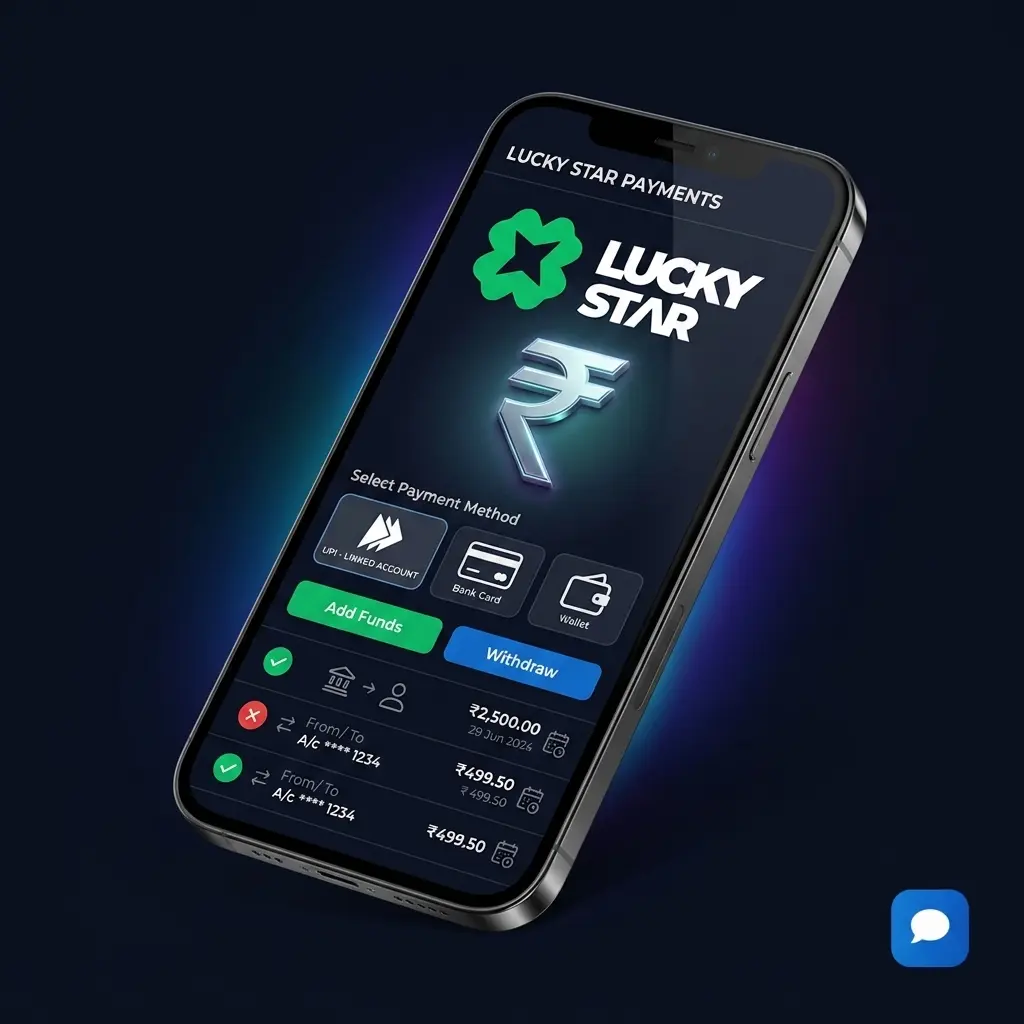 Lucky Star app payment options for Indian users including UPI, PhonePe, Paytm, bank transfer, and crypto